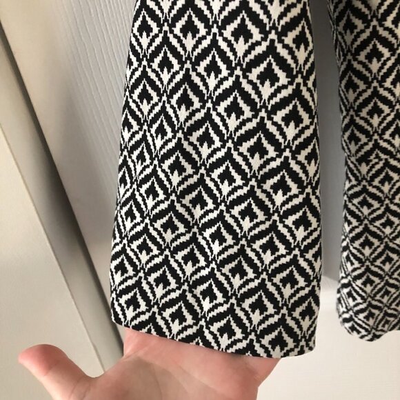 Roz & Ali Geometric Print Open Front Career Jacket - Picture 6 of 8